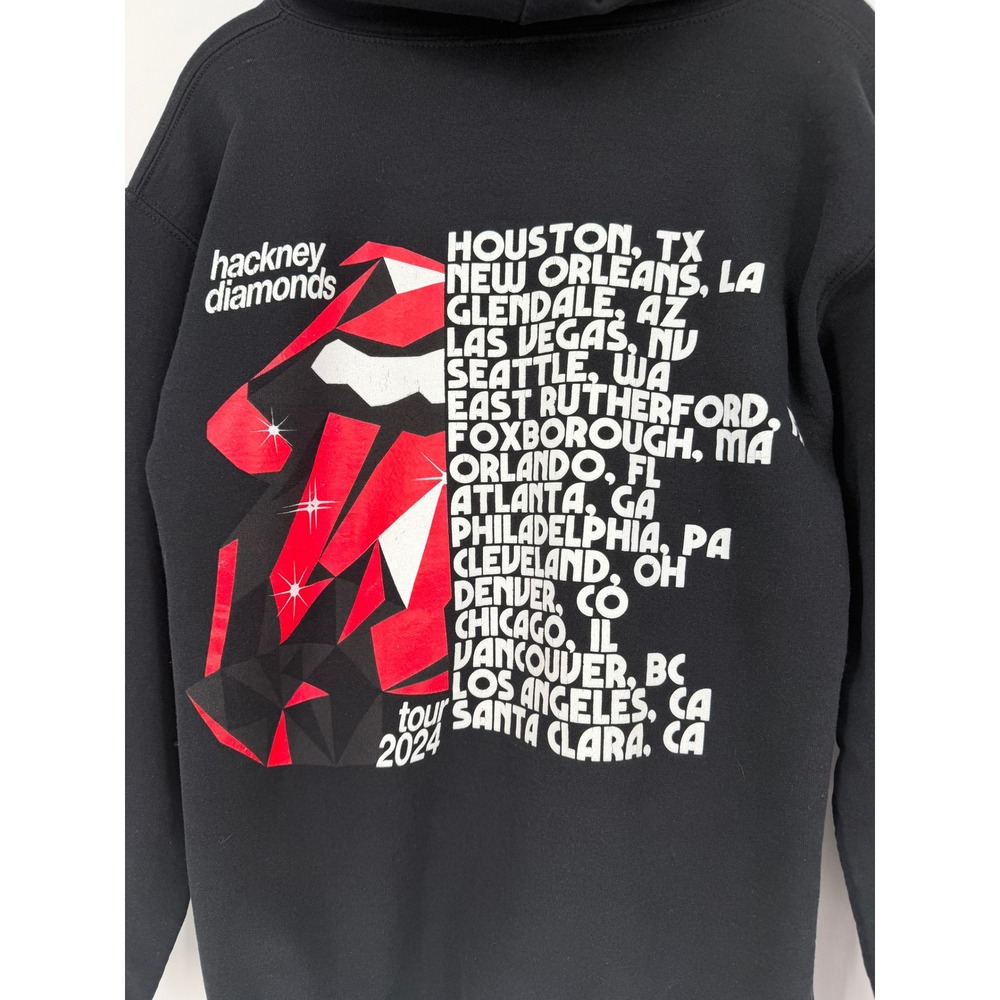 Rolling Stones Hackney Diamonds Tour 2024 Zip Up Hoodie Black Rock Band S - Picture 5 of 8